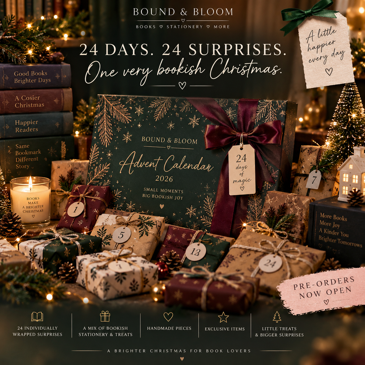 Bound & Bloom 24-Day Bookish Advent Calendar 2026 | Limited Edition