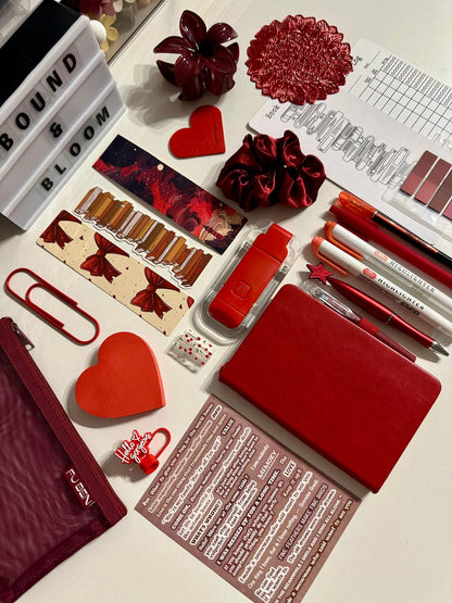 Deluxe Red Bookish Bundle | Aesthetic Book Lover Gift with Stationery & Accessories