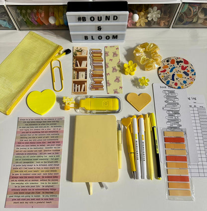 Deluxe Yellow Bookish Bundle | Aesthetic Book Lover Gift with Stationery & Accessories