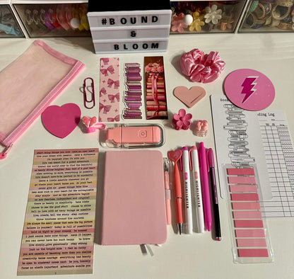 Deluxe Pink Bookish Bundle | Aesthetic Book Lover Gift with Stationery & Accessories